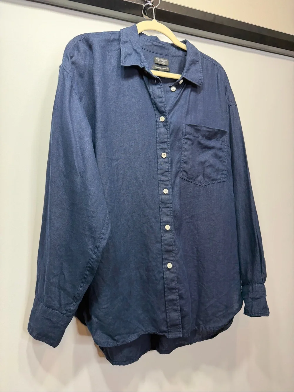 J.Crew Baird McNutt Irish 100% Linen Étienne Oversized Shirt Blue LP